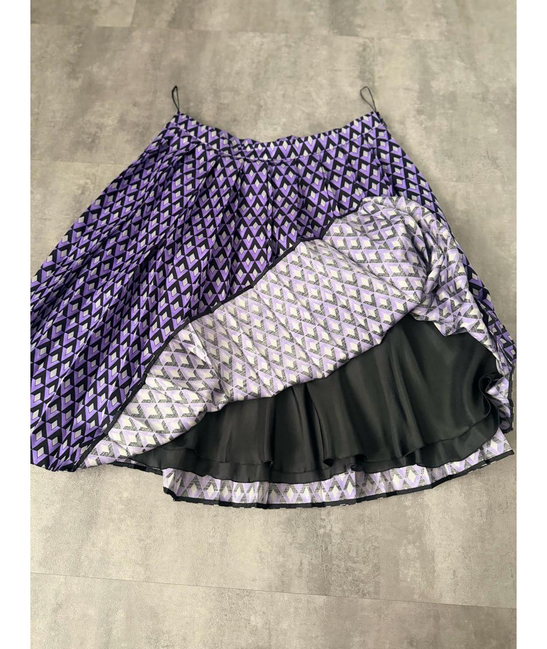 PRADA Фиолетовая шелковая юбка миди, фото 2