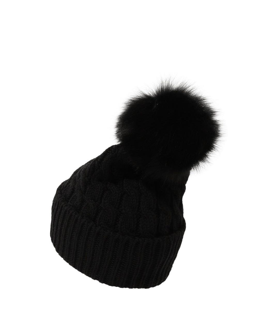 MONCLER Черная шерстяная шапка, фото 6