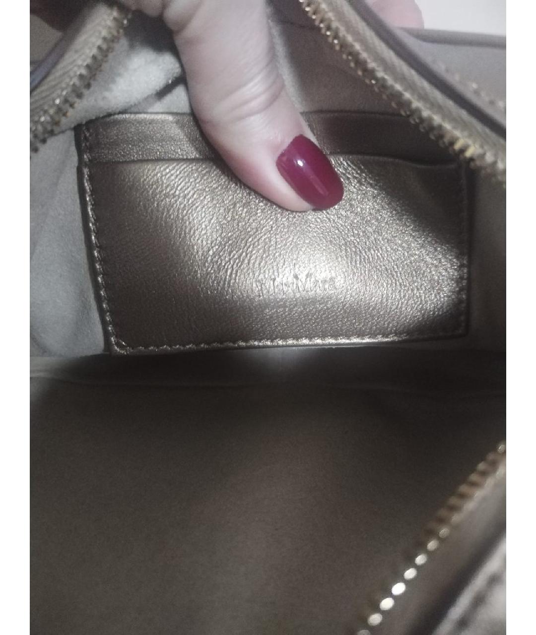 MAX MARA Золотая кожаная поясная сумка, фото 8