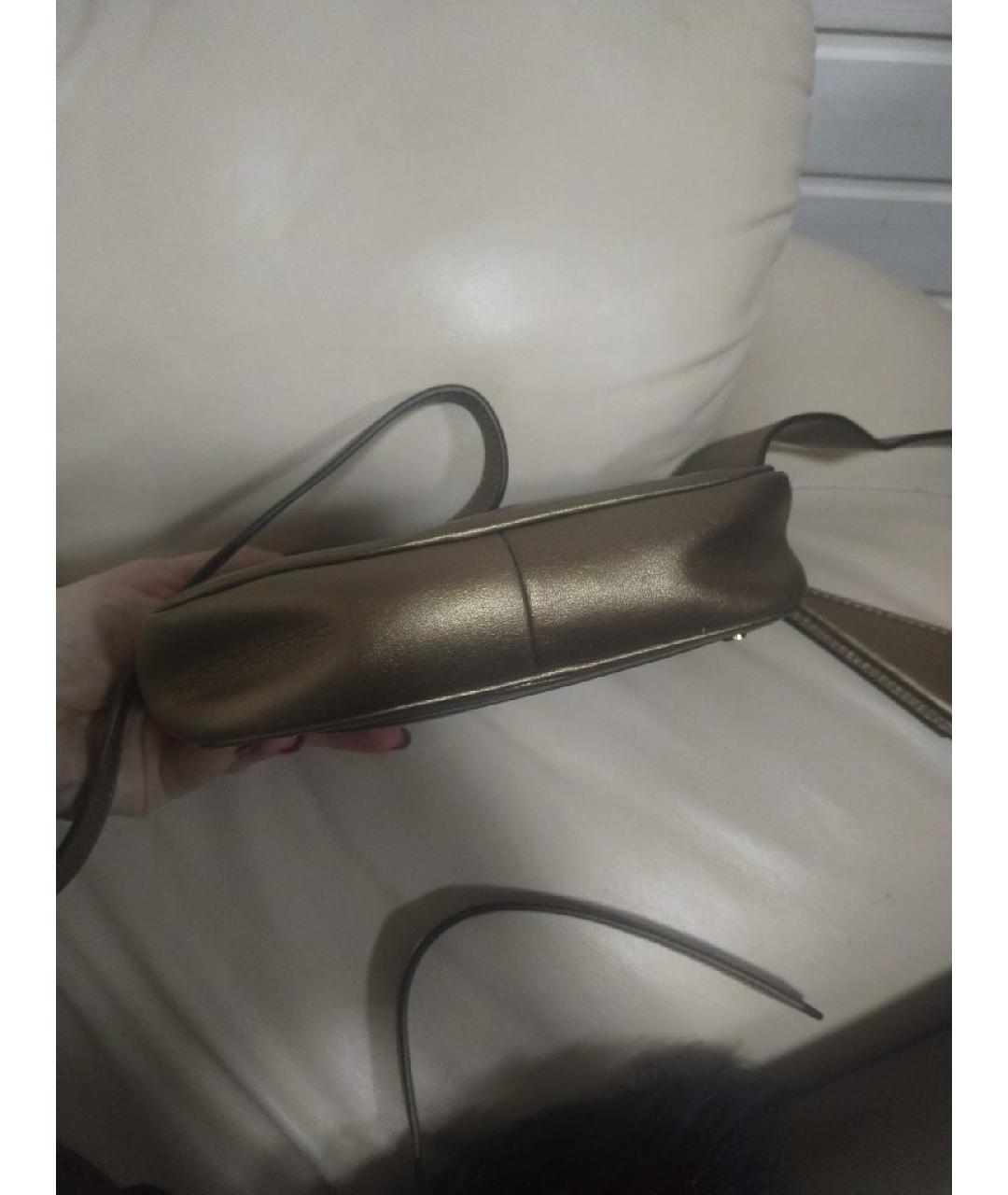 MAX MARA Золотая кожаная поясная сумка, фото 5