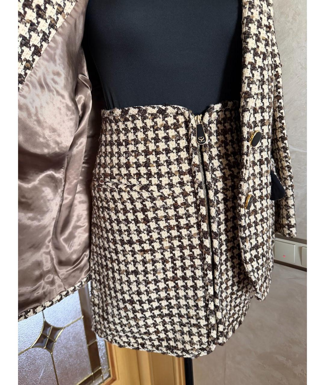 SANDRO Бежевый шерстяной костюм с юбками, фото 4