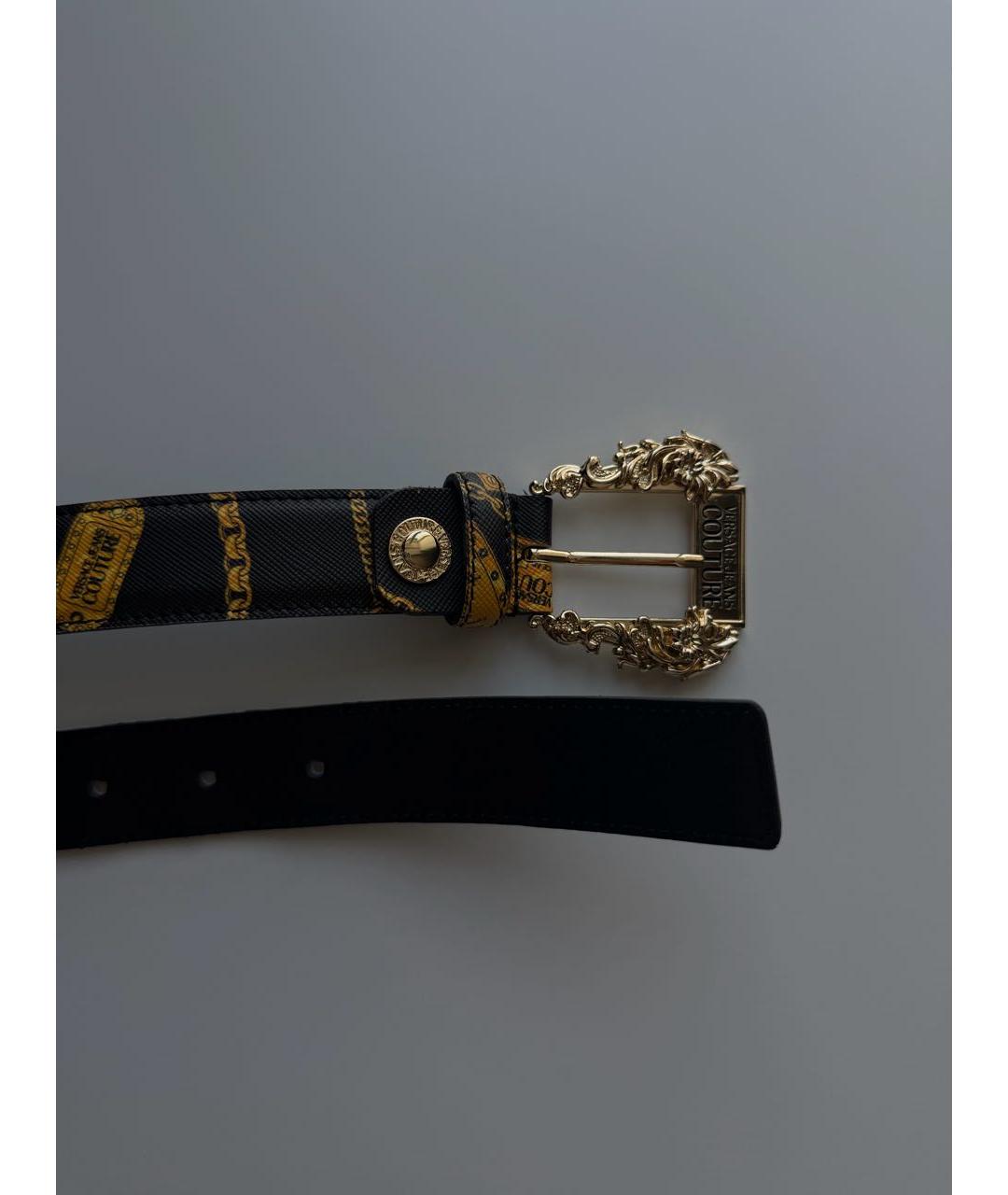 VERSACE JEANS COUTURE Черный ремень из искусственной кожи, фото 3