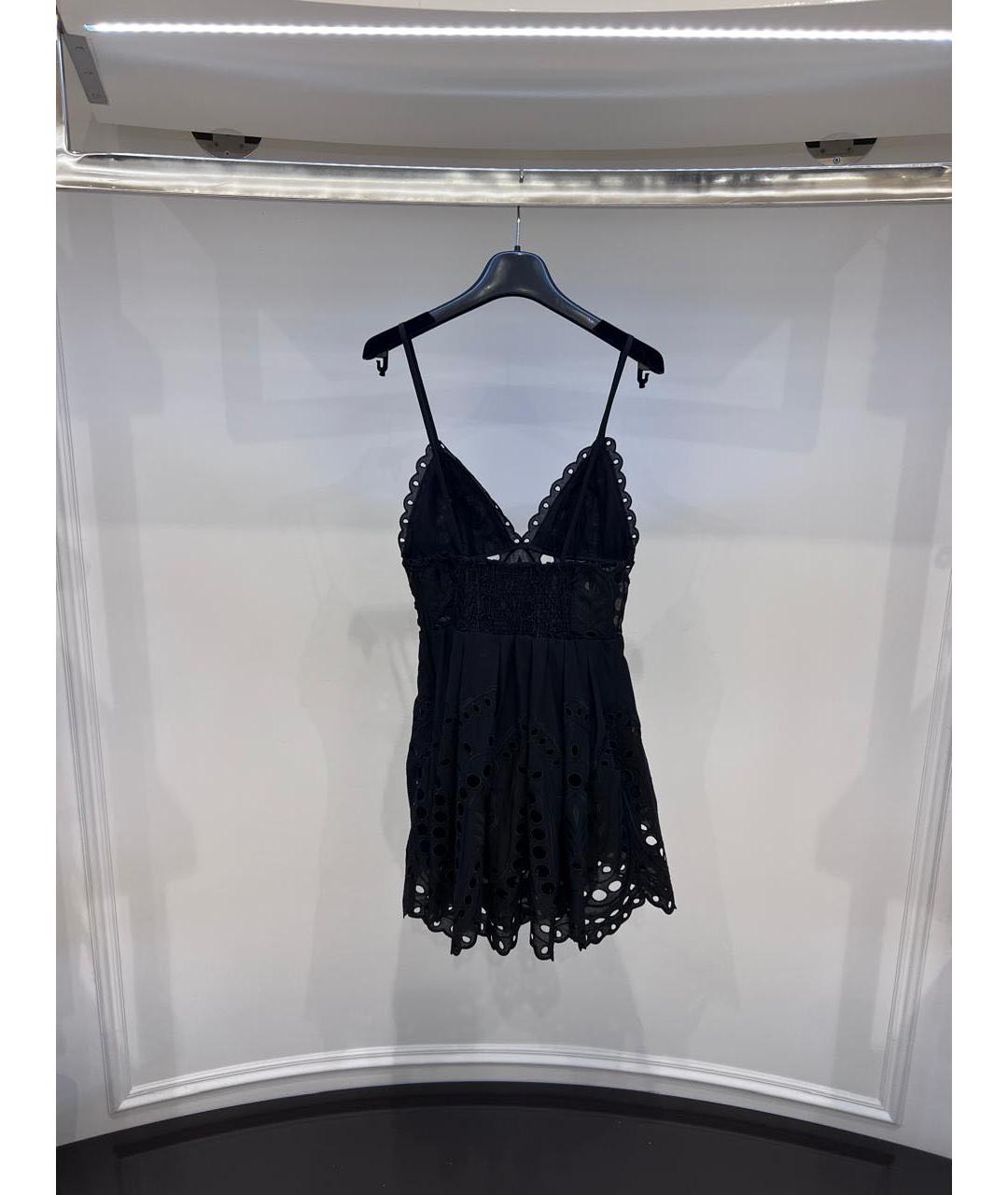 CHARO RUIZ Черное хлопковое повседневное платье, фото 3