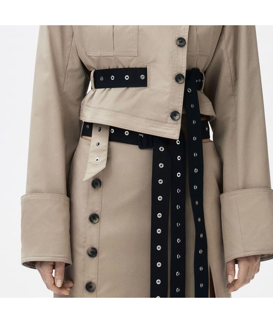 ROKH Бежевый хлопковый костюм с юбками, фото 4