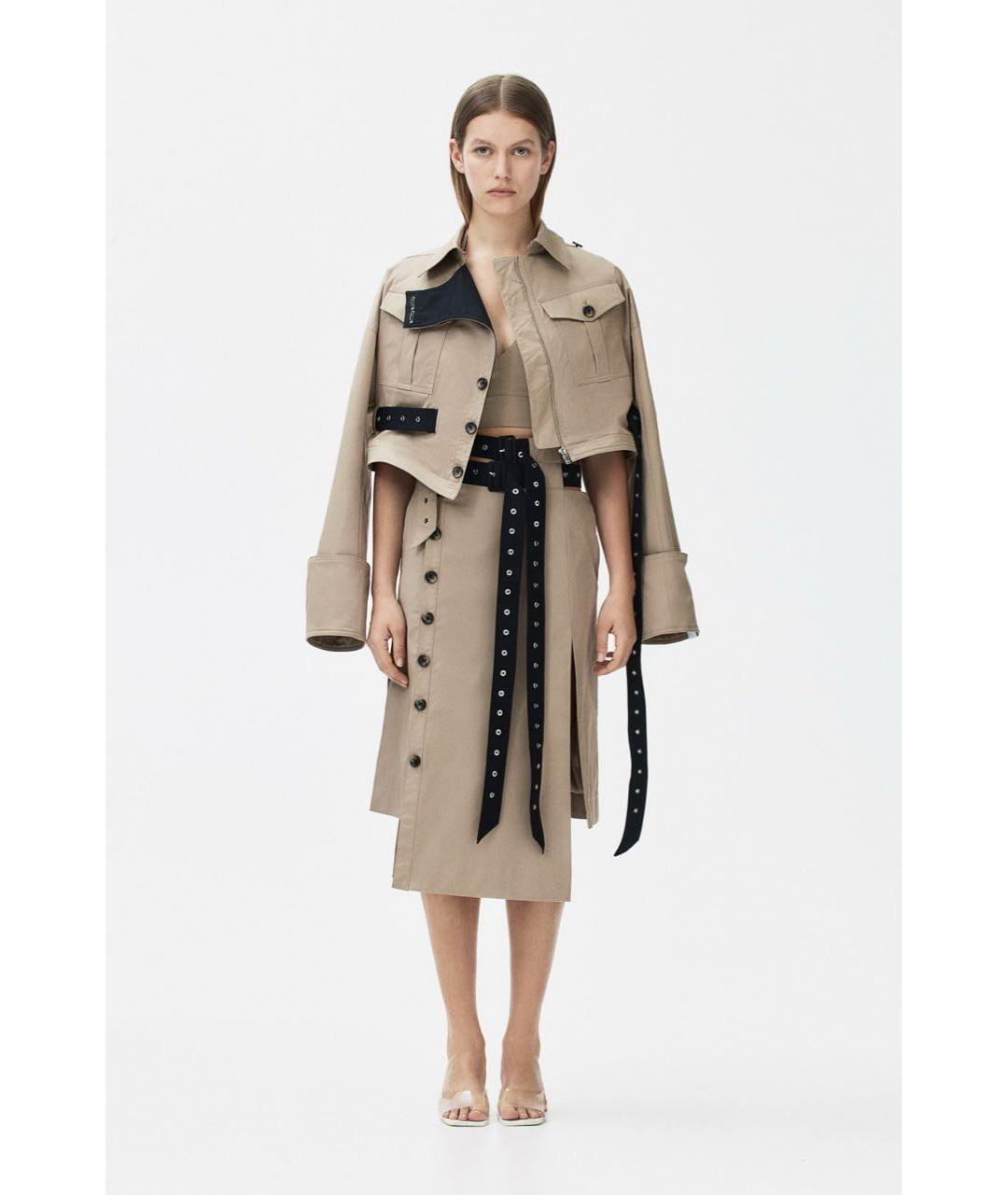 ROKH Бежевый хлопковый костюм с юбками, фото 8