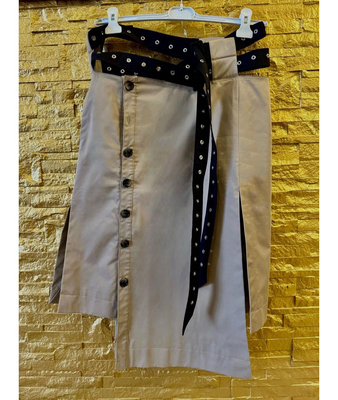 ROKH Бежевый хлопковый костюм с юбками, фото 2