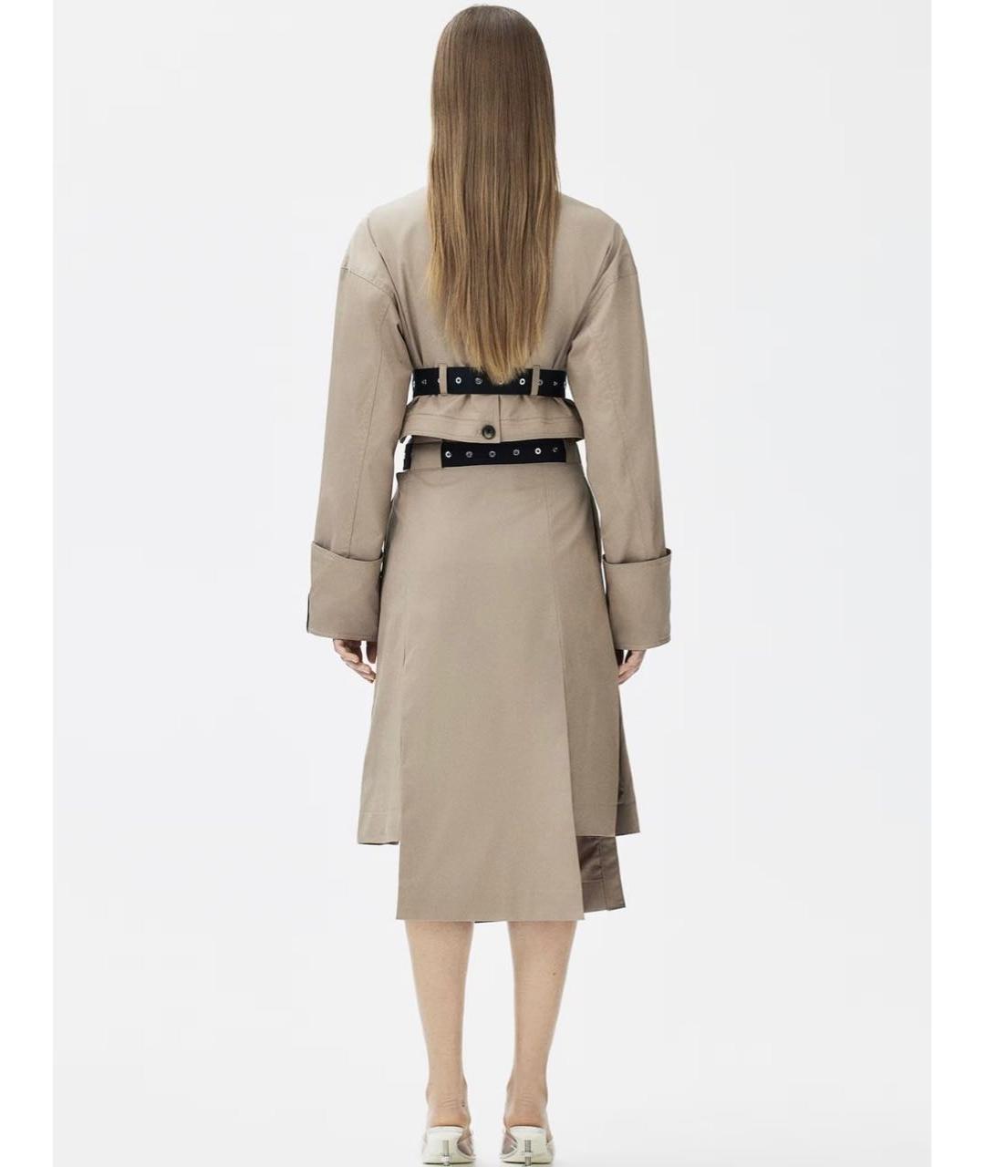 ROKH Бежевый хлопковый костюм с юбками, фото 6