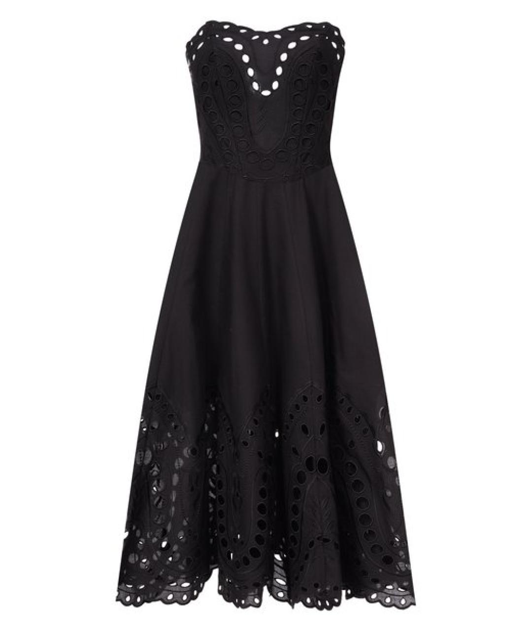 CHARO RUIZ Черное хлопковое повседневное платье, фото 1