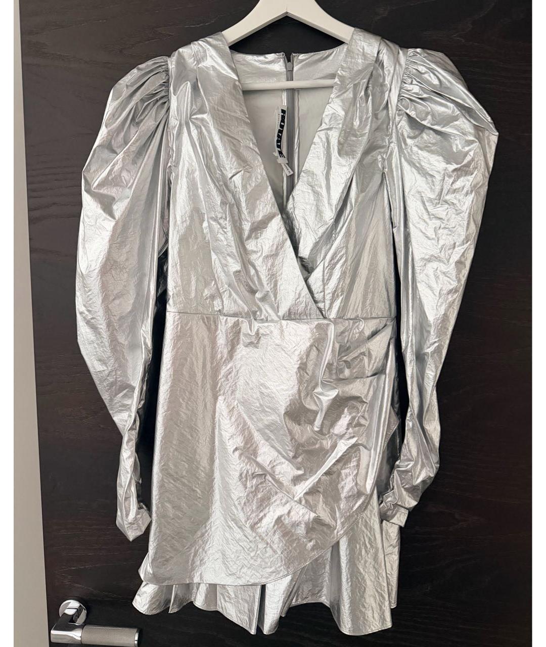 ROTATE Серебряное полиэстеровое коктейльное платье, фото 5