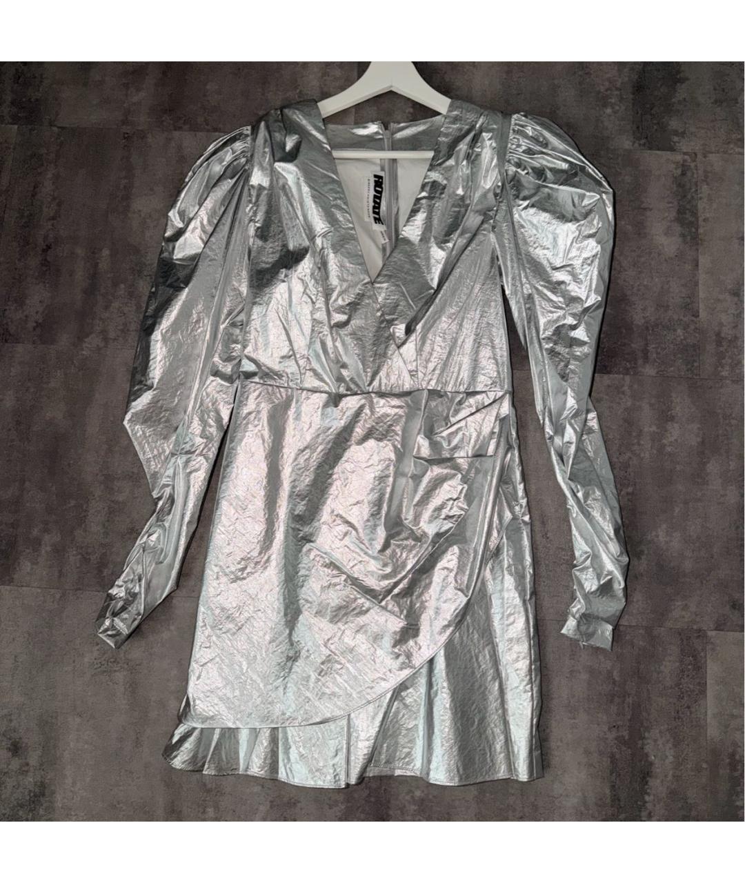 ROTATE Серебряное полиэстеровое коктейльное платье, фото 4