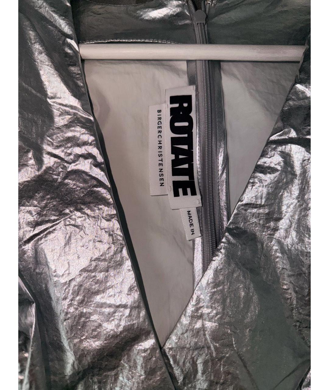 ROTATE Серебряное полиэстеровое коктейльное платье, фото 3