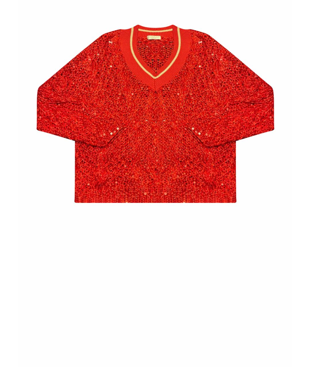 BRUNELLO CUCINELLI Красный льняной джемпер / свитер, фото 1