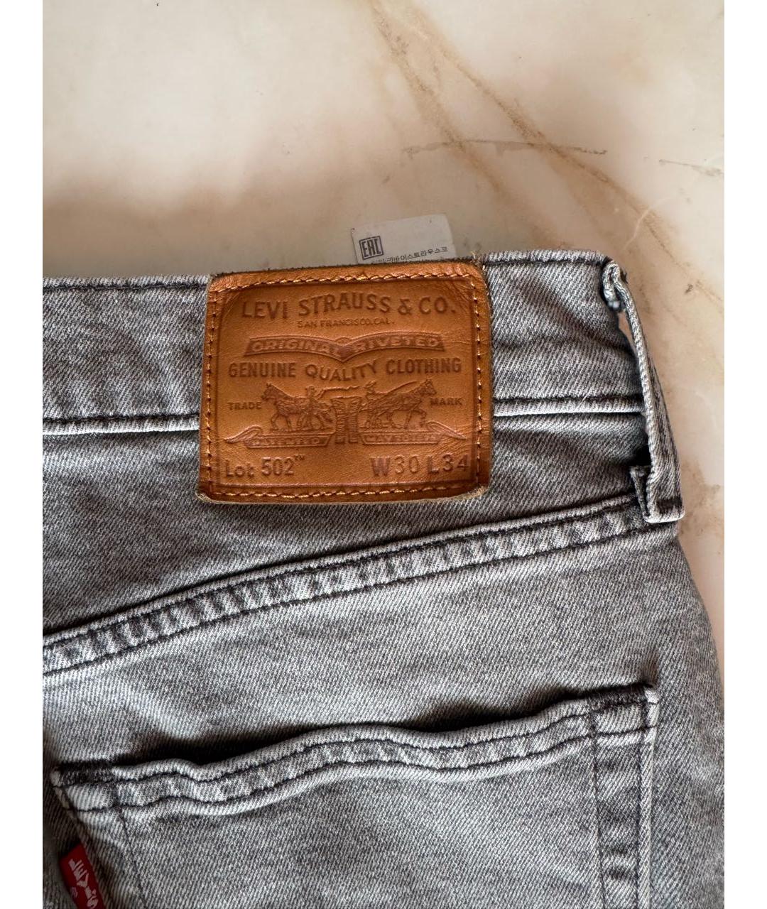 LEVI'S Антрацитовые хлопковые прямые джинсы, фото 4