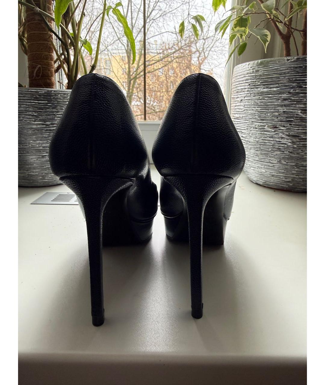 SAINT LAURENT Синие кожаные туфли, фото 3