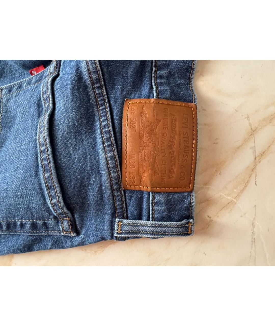 LEVI'S Темно-синие хлопковые прямые джинсы, фото 4