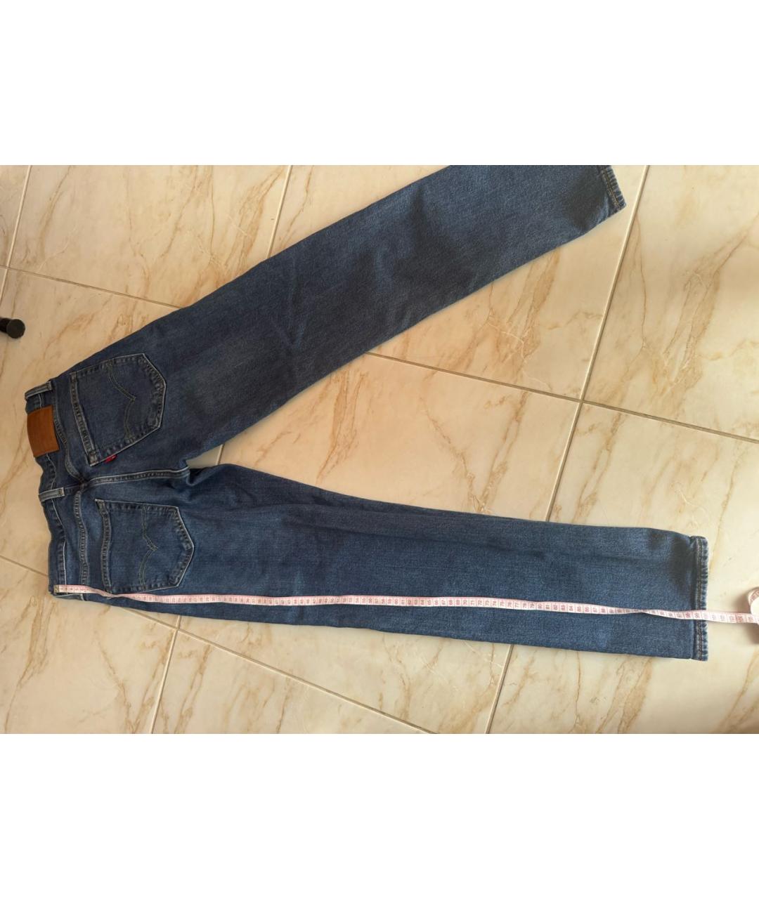 LEVI'S Темно-синие хлопковые прямые джинсы, фото 6