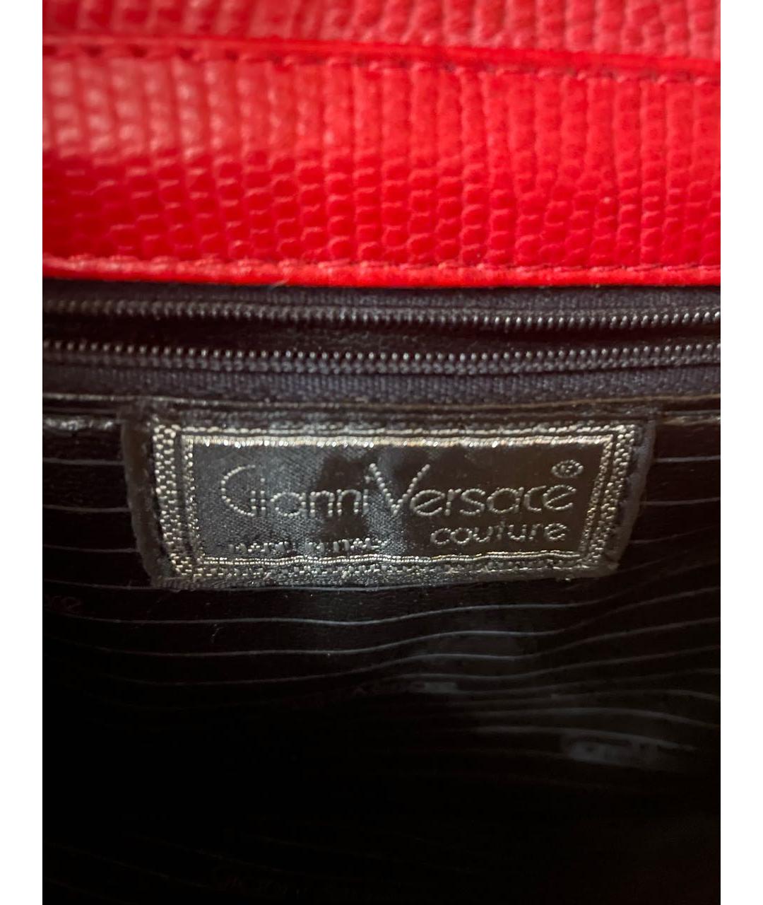VERSACE Красная кожаная сумка через плечо, фото 4