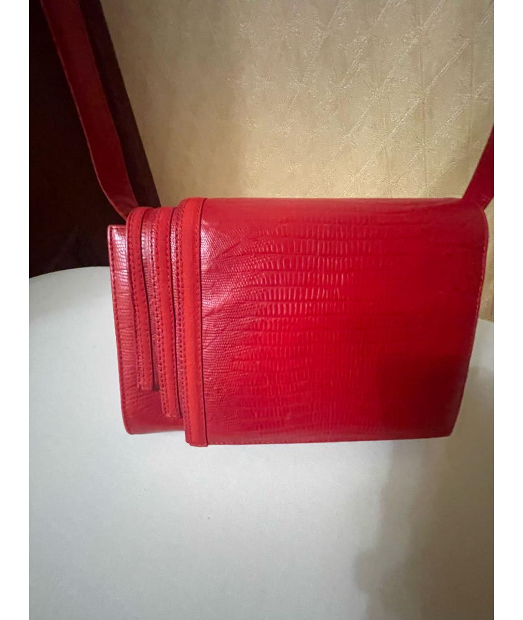 VERSACE Красная кожаная сумка через плечо, фото 5