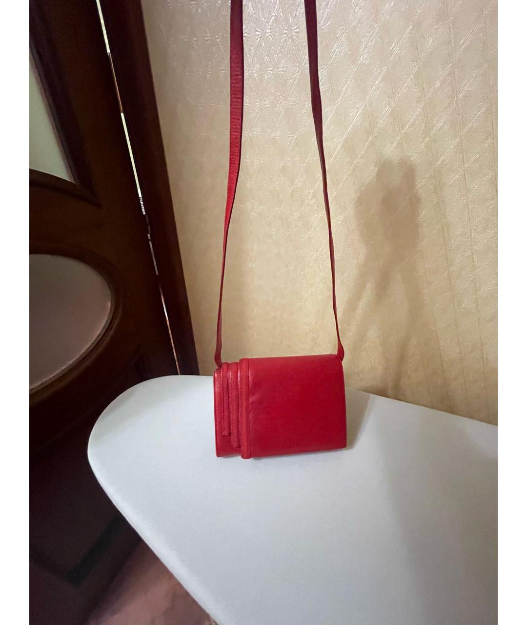 VERSACE Красная кожаная сумка через плечо, фото 6
