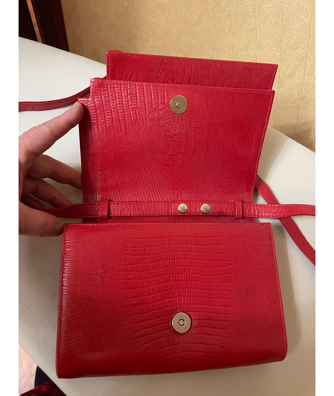 VERSACE Красная кожаная сумка через плечо, фото 8