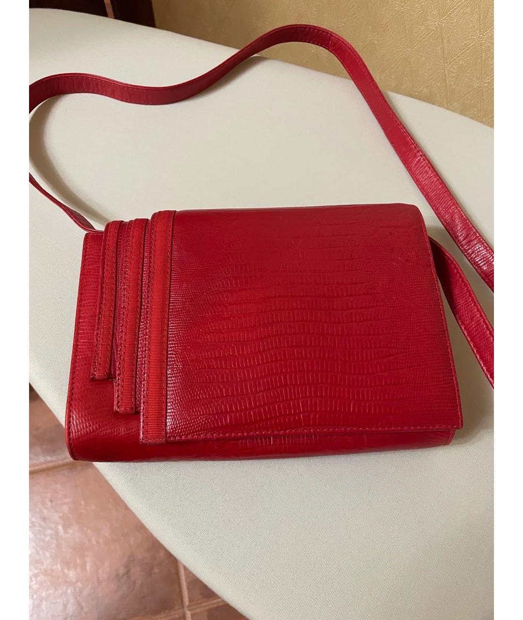 VERSACE Красная кожаная сумка через плечо, фото 9