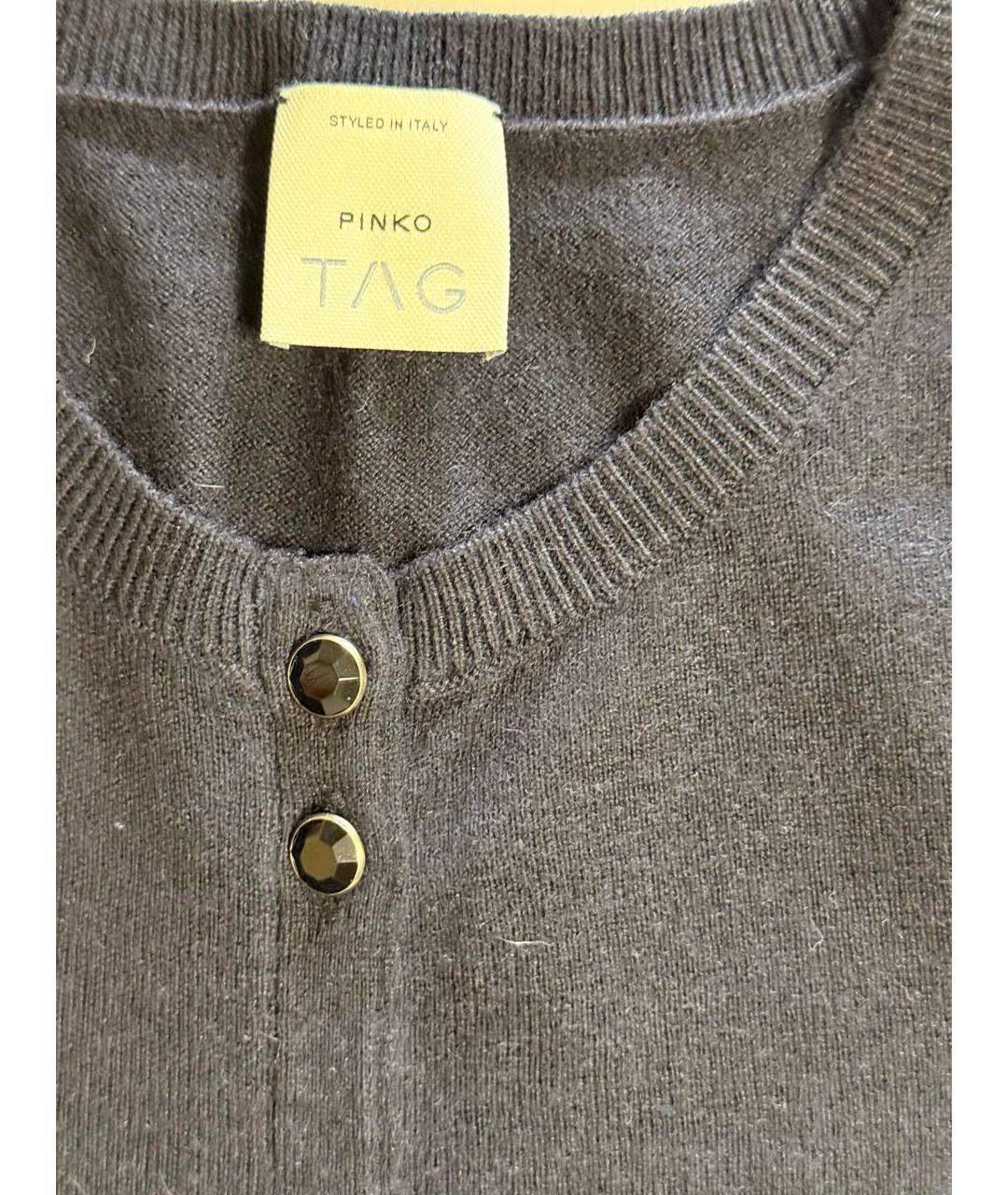 PINKO Темно-синий шерстяной кардиган, фото 3