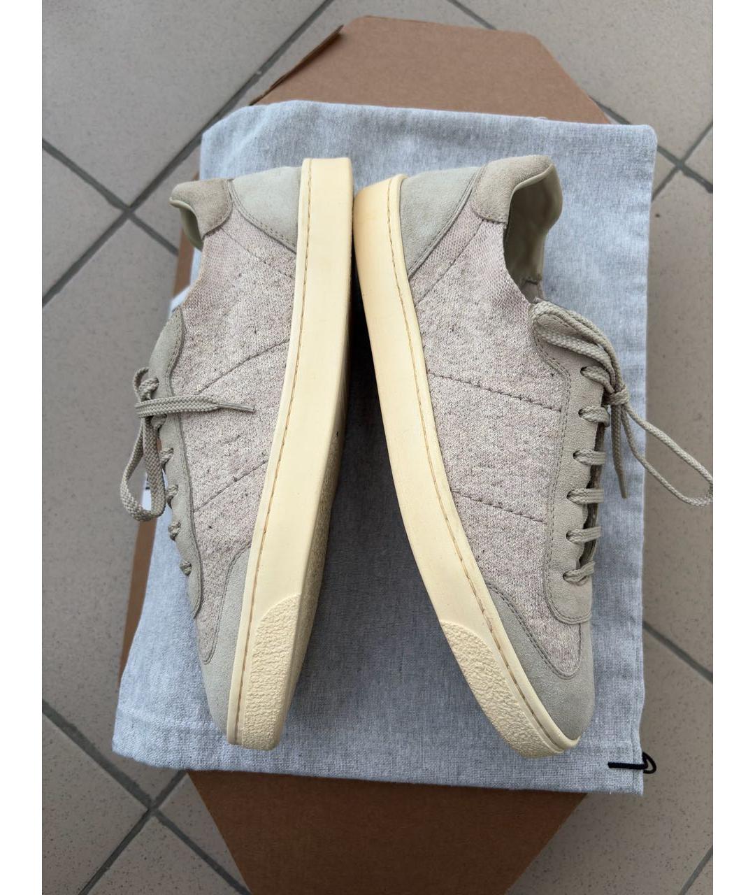 BRUNELLO CUCINELLI Бежевые замшевые низкие кроссовки / кеды, фото 6