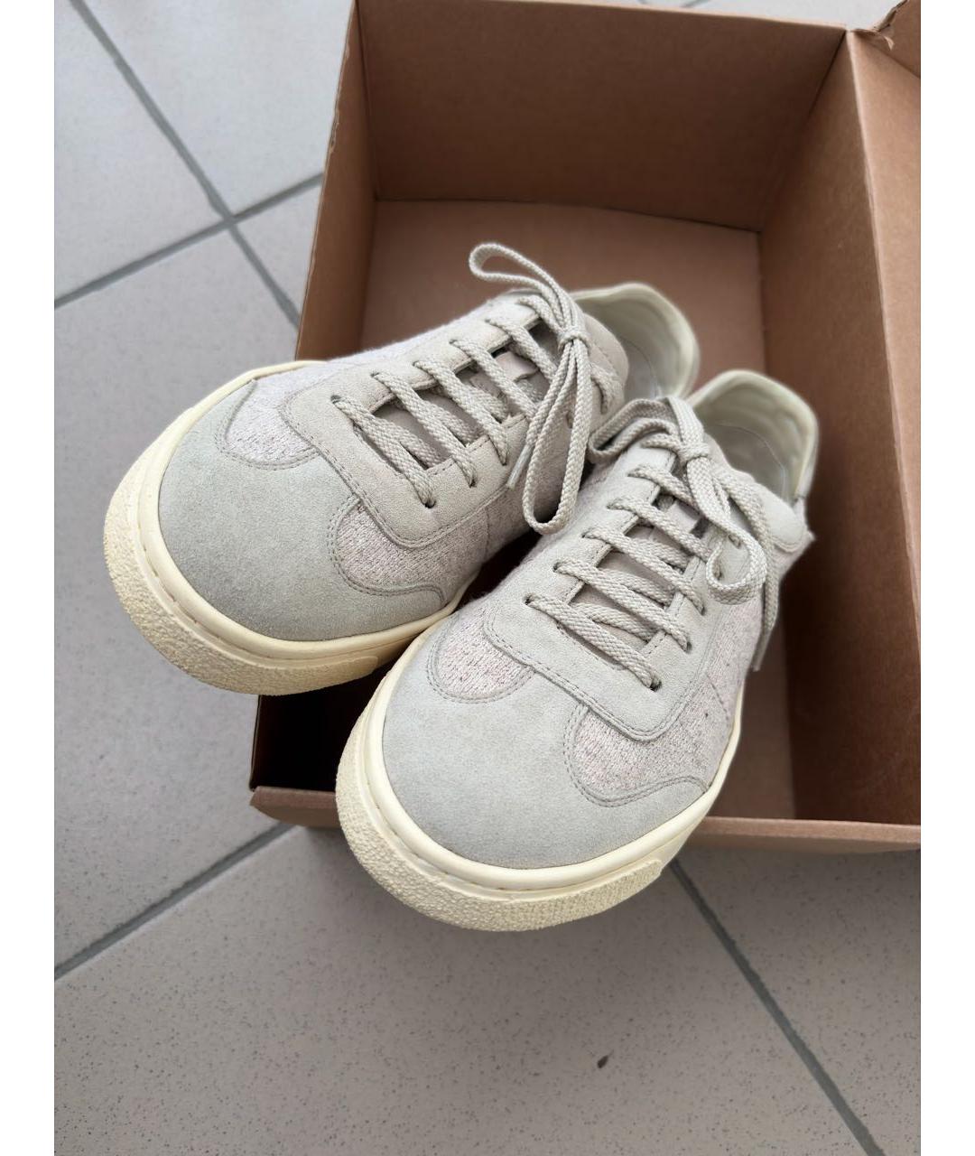 BRUNELLO CUCINELLI Бежевые замшевые низкие кроссовки / кеды, фото 5