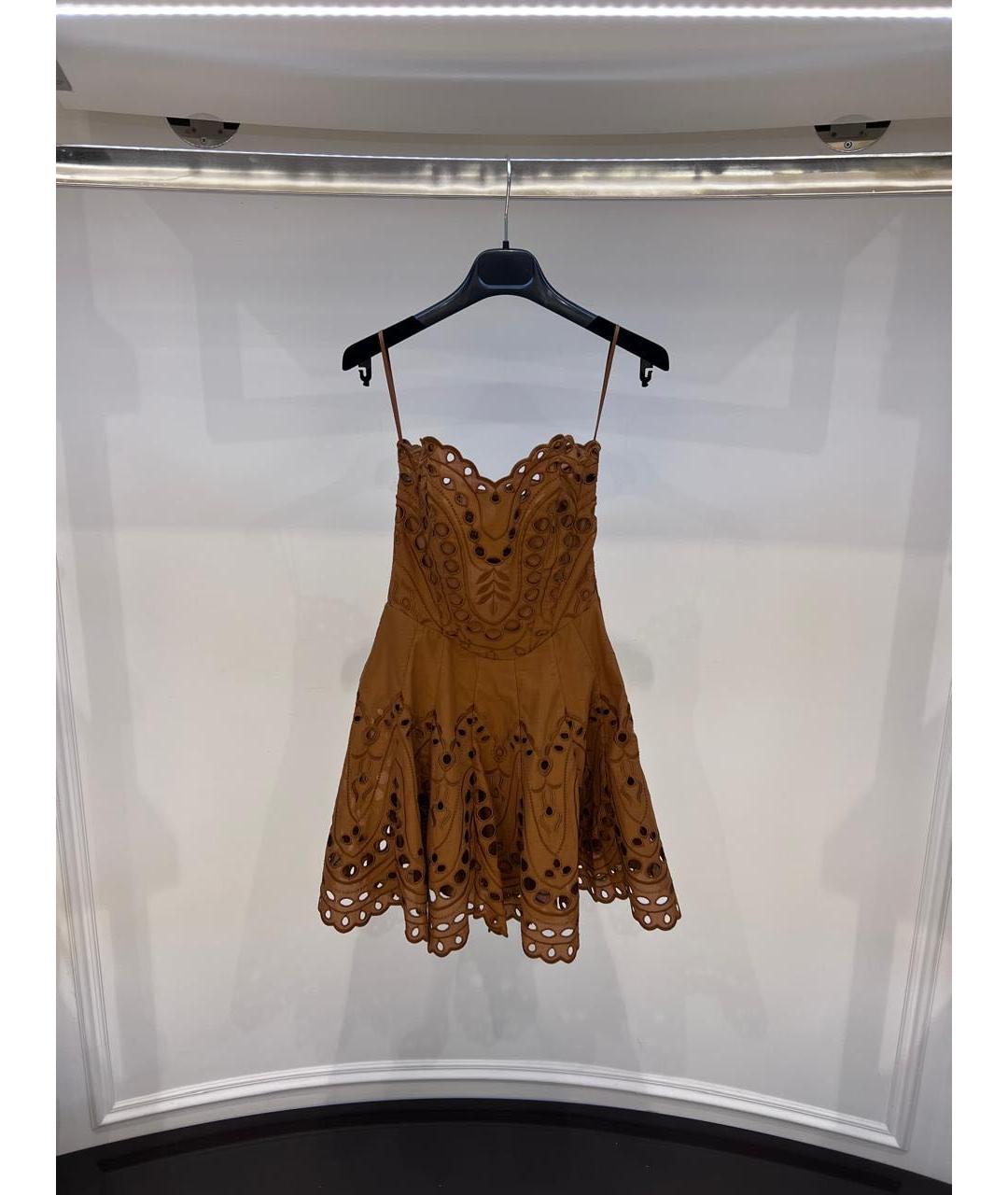 CHARO RUIZ Коричневое хлопковое повседневное платье, фото 2