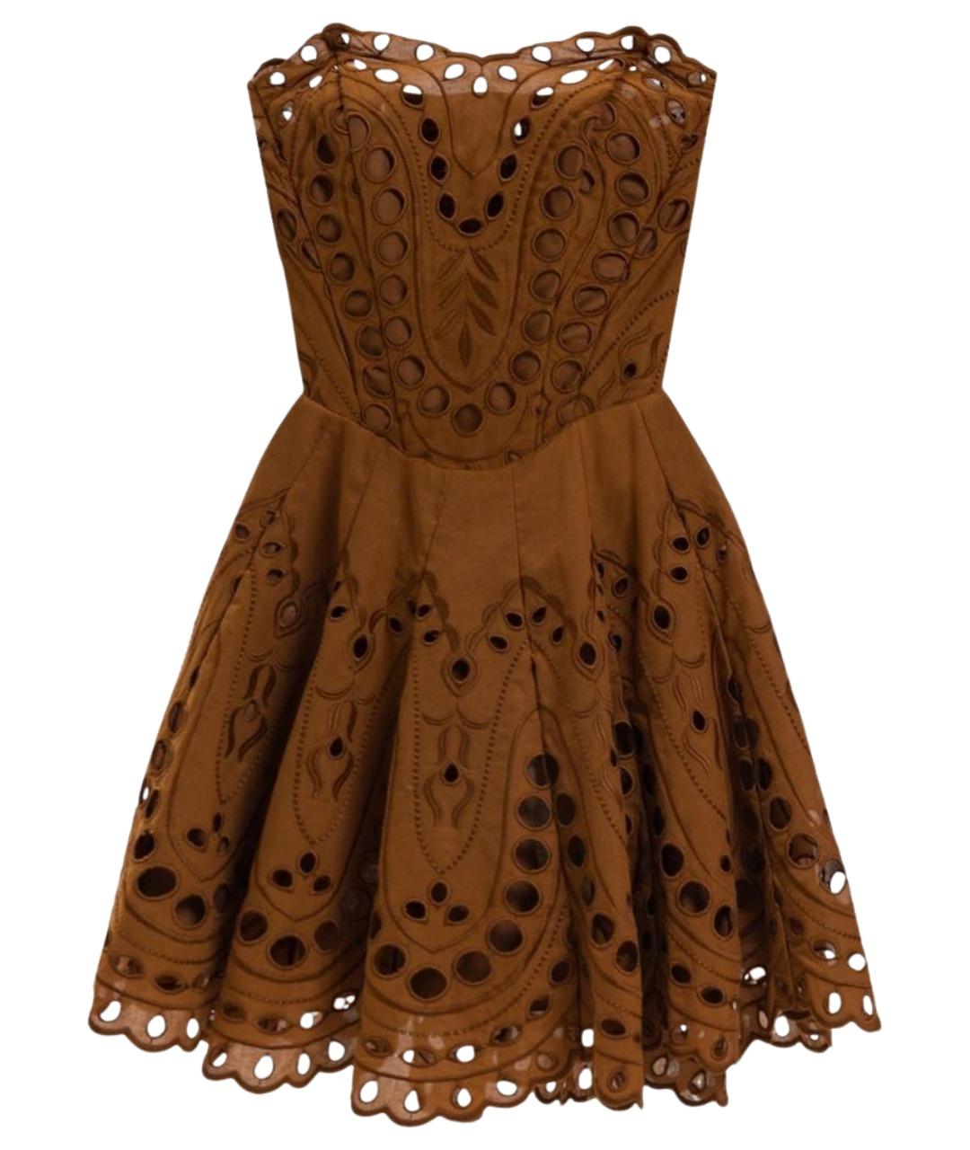 CHARO RUIZ Коричневое хлопковое повседневное платье, фото 1