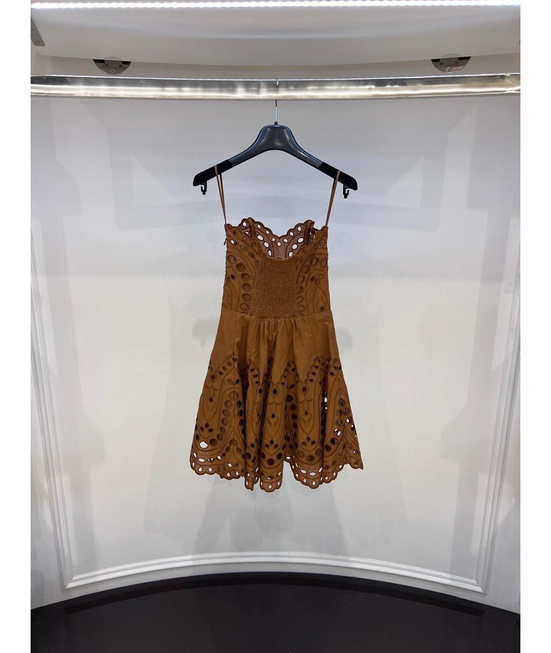 CHARO RUIZ Коричневое хлопковое повседневное платье, фото 3