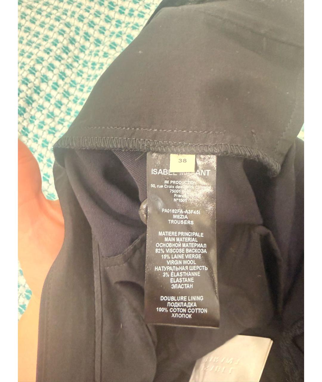 ISABEL MARANT Черные вискозные прямые брюки, фото 5