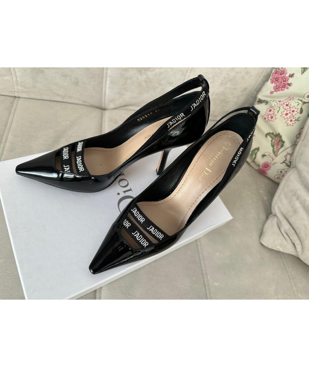 CHRISTIAN DIOR Черные туфли из лакированной кожи, фото 3