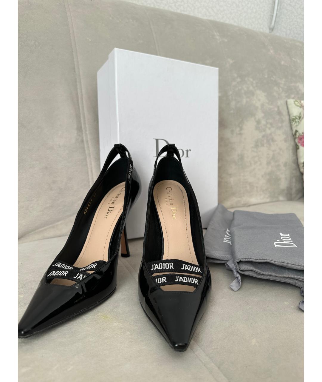 CHRISTIAN DIOR Черные туфли из лакированной кожи, фото 2