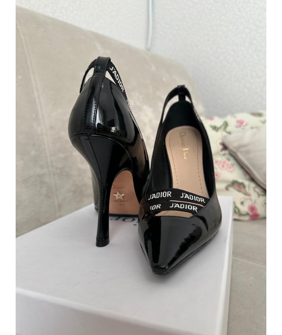 CHRISTIAN DIOR Черные туфли из лакированной кожи, фото 4