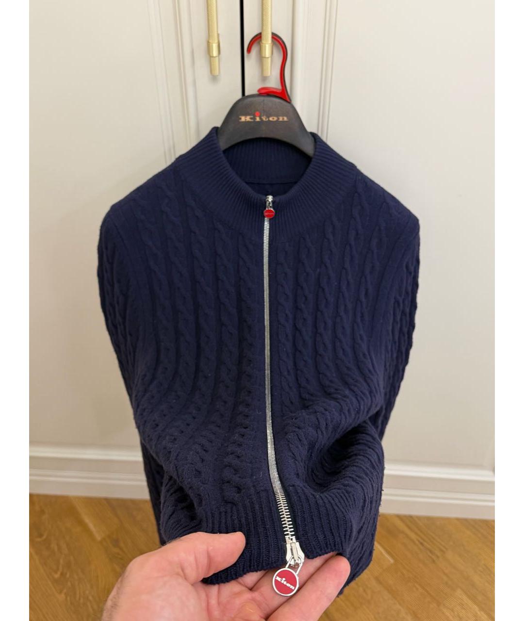 KITON Темно-синий шерстяной кардиган, фото 3