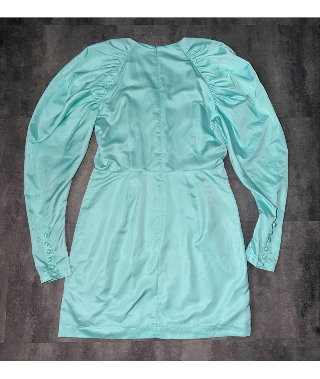 ROTATE Бирюзовое полиэстеровое коктейльное платье, фото 2
