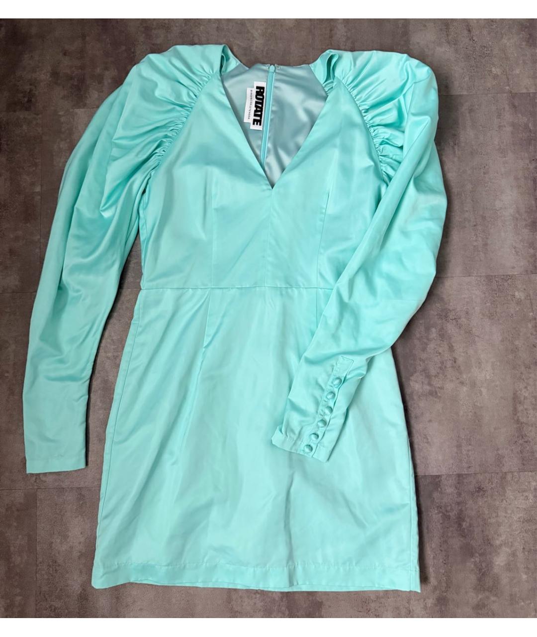 ROTATE Бирюзовое полиэстеровое коктейльное платье, фото 5