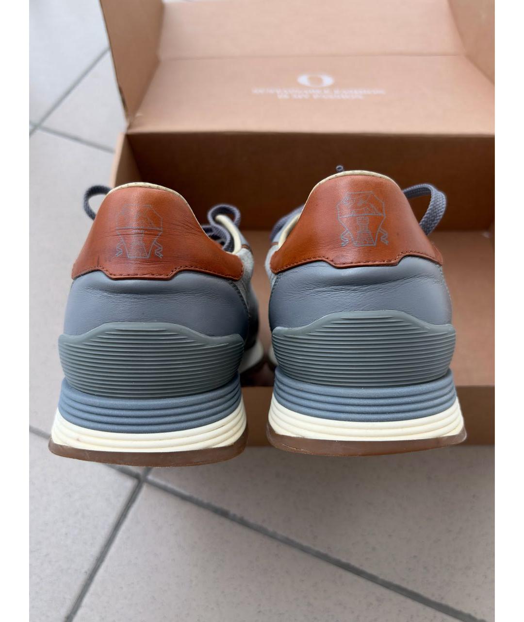 BRUNELLO CUCINELLI Серые замшевые низкие кроссовки / кеды, фото 4