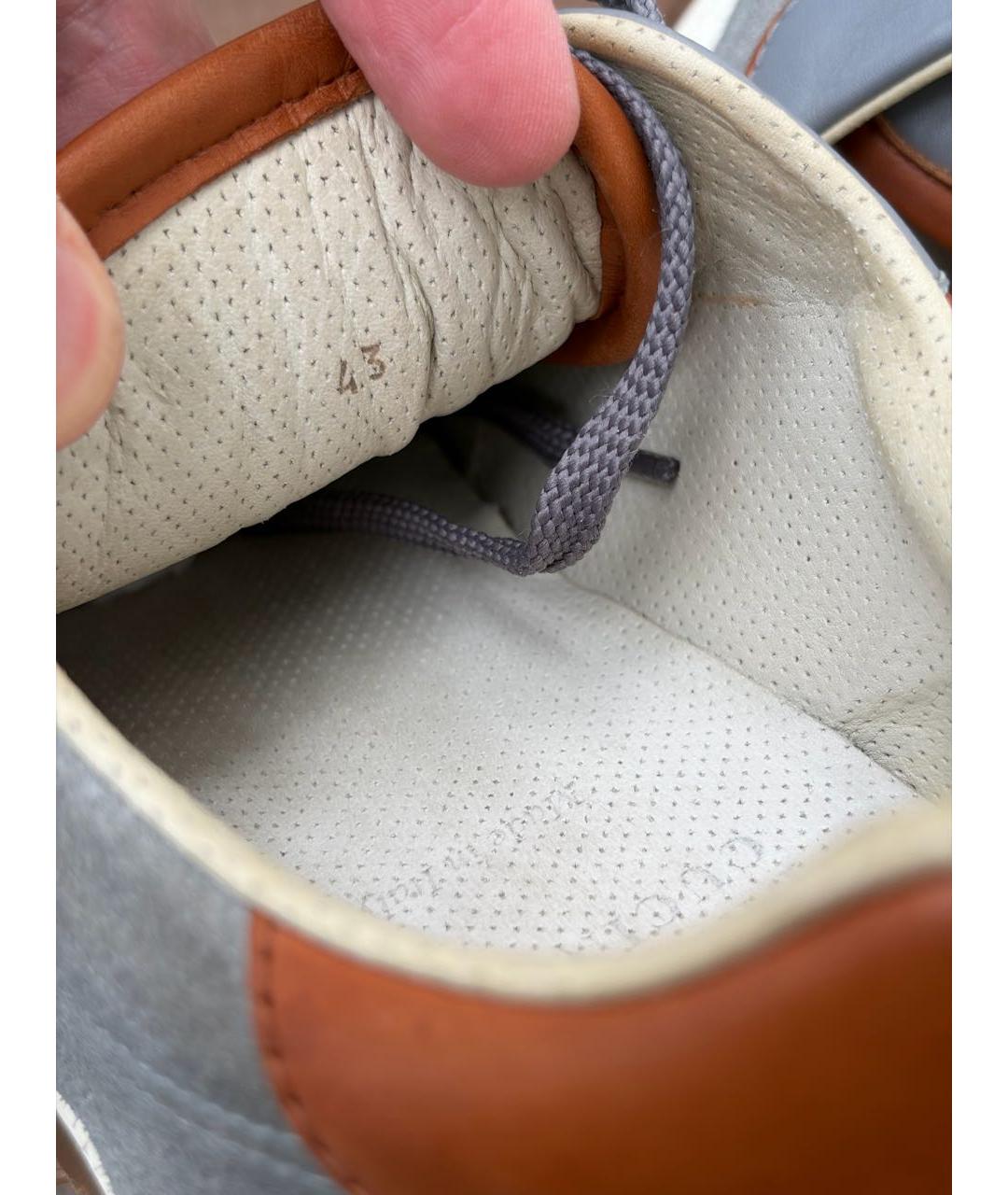 BRUNELLO CUCINELLI Серые замшевые низкие кроссовки / кеды, фото 8