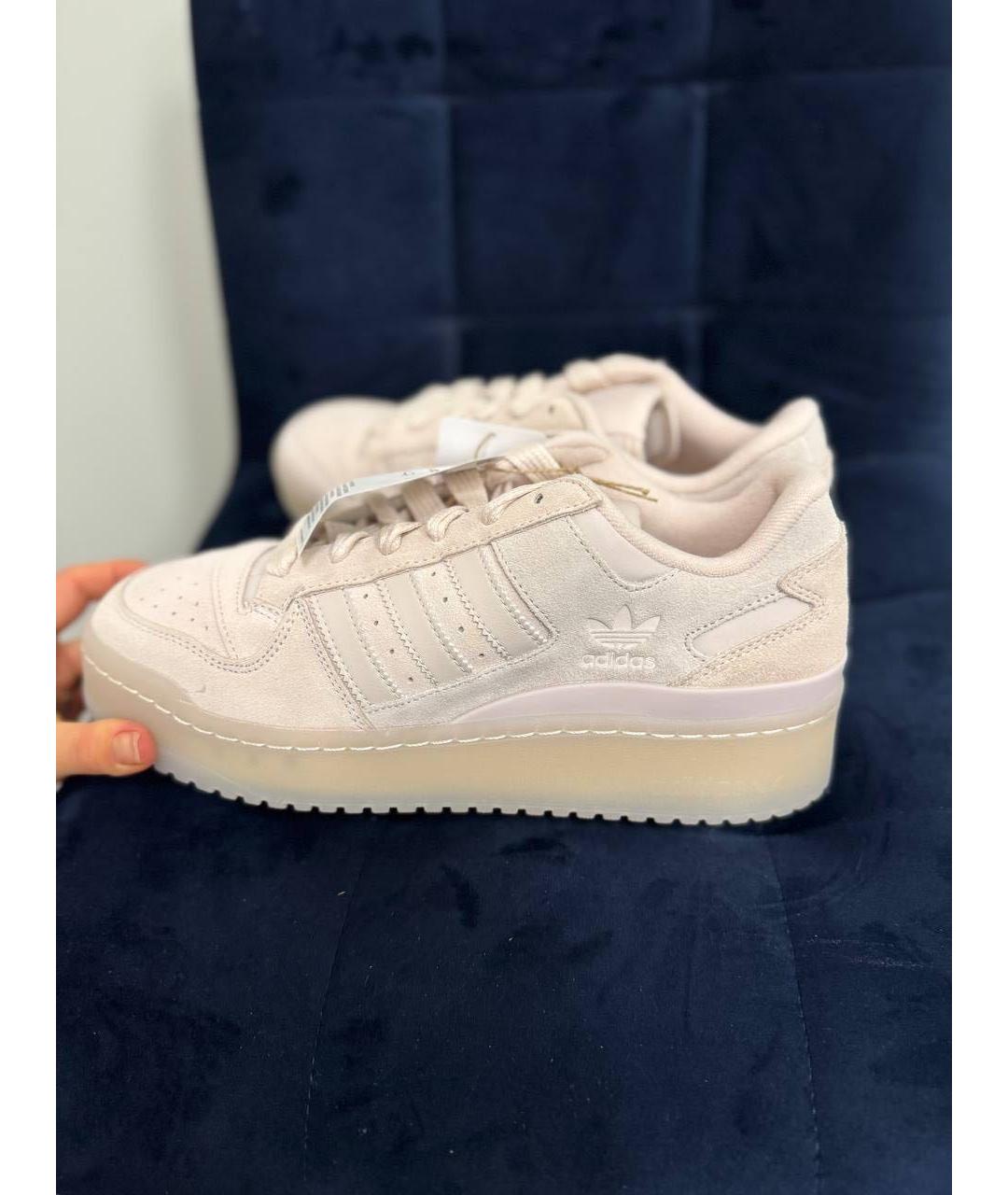 ADIDAS Бежевые замшевые кроссовки, фото 4