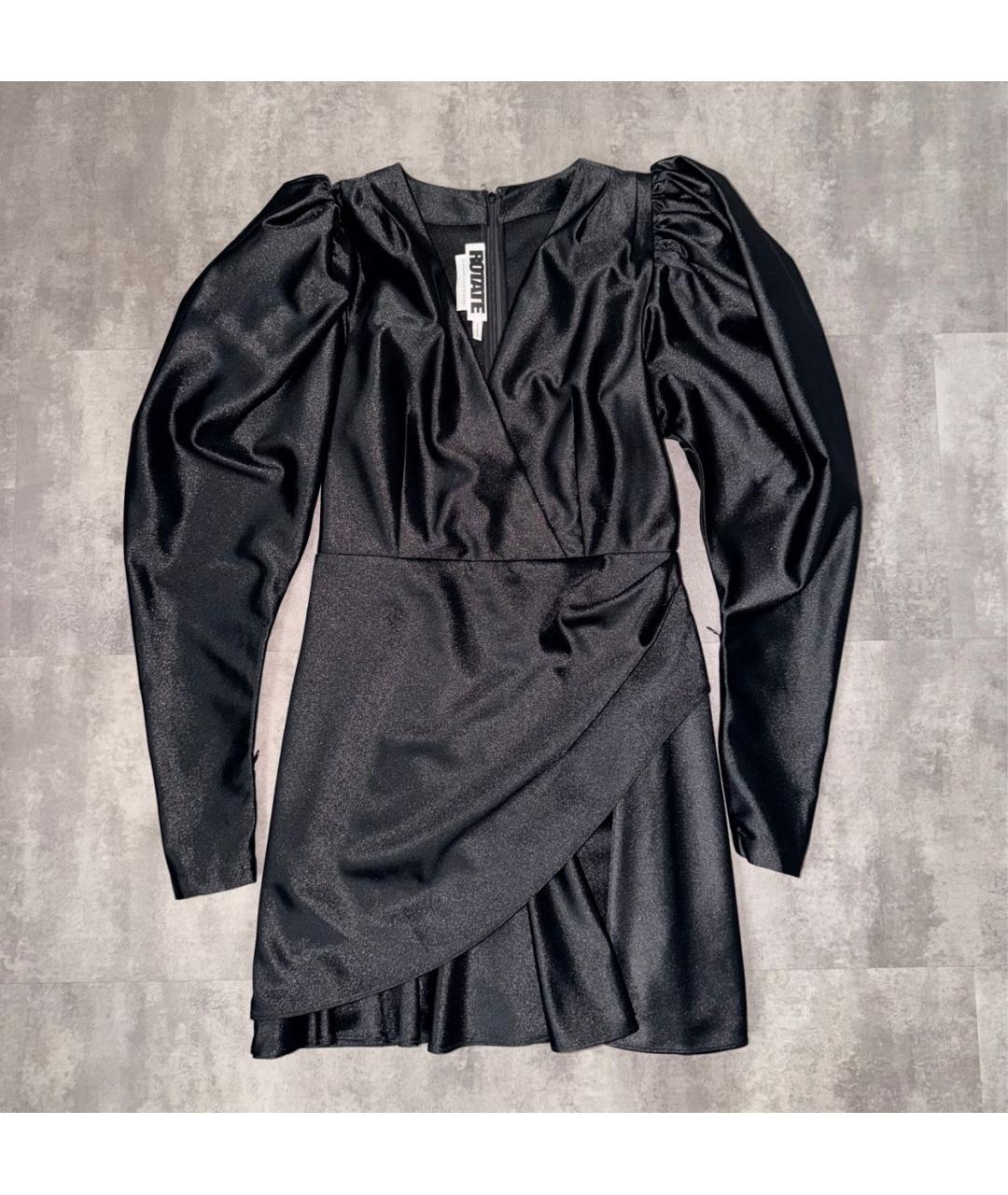 ROTATE Черное полиэстеровое коктейльное платье, фото 5