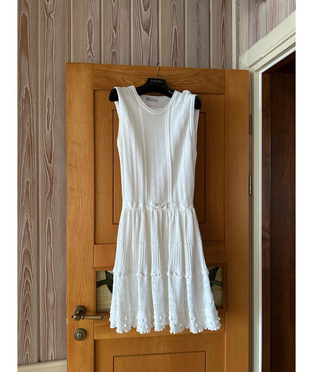 RED VALENTINO Белое хлопковое коктейльное платье, фото 6