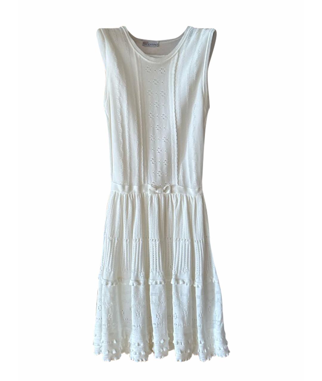 RED VALENTINO Белое хлопковое коктейльное платье, фото 1