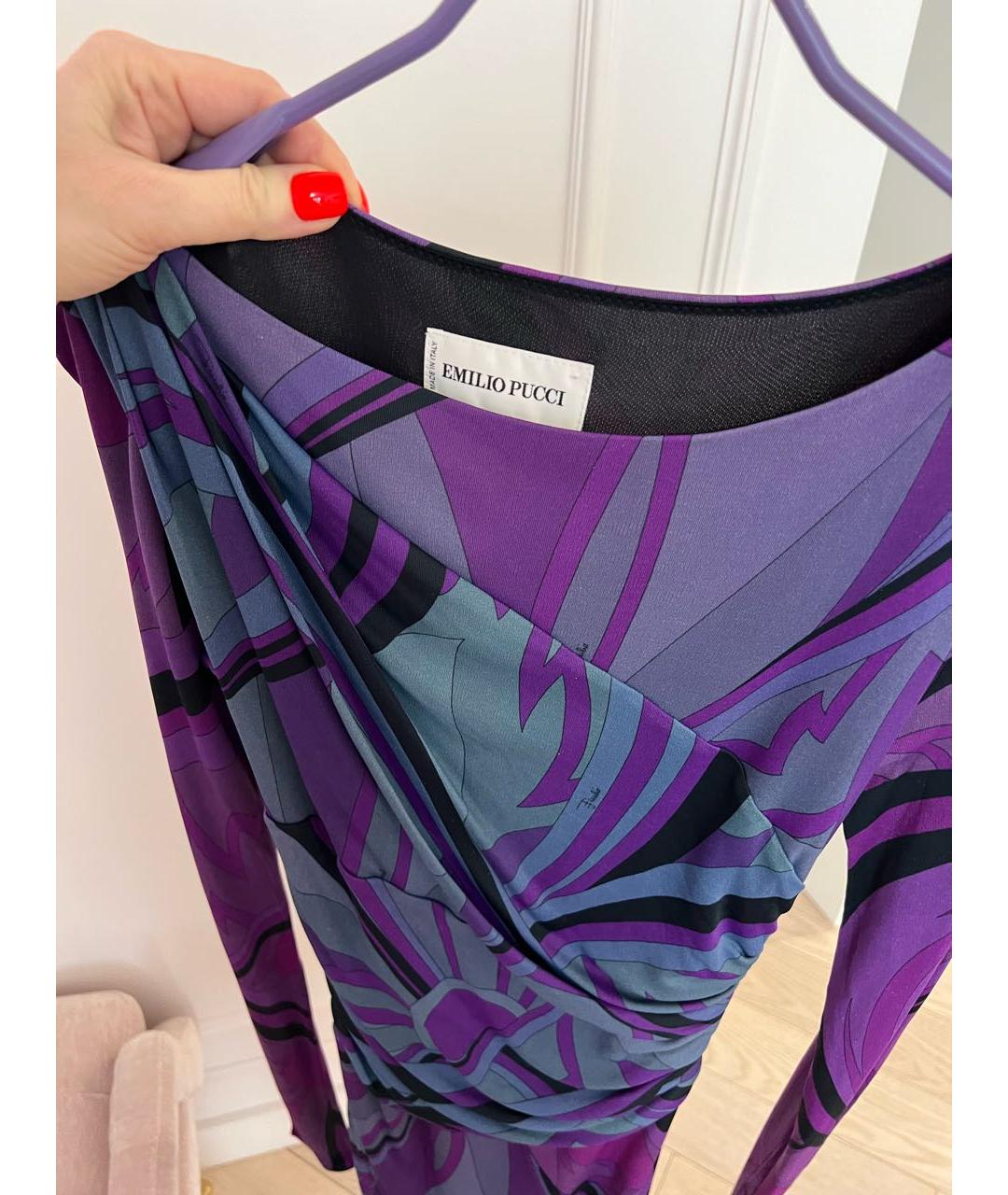 EMILIO PUCCI Мульти шелковое повседневное платье, фото 3