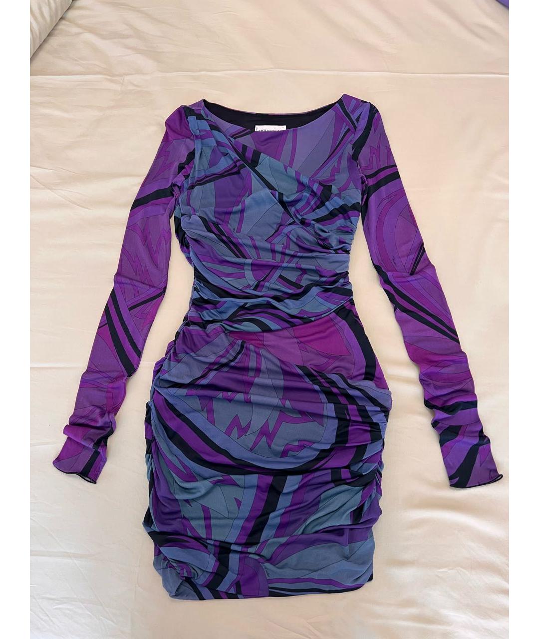 EMILIO PUCCI Мульти шелковое повседневное платье, фото 5