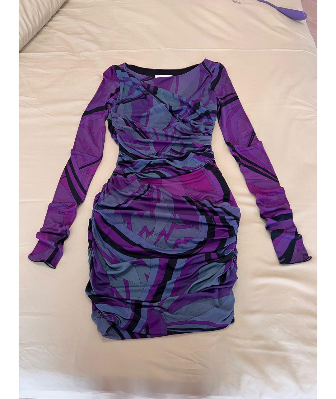 EMILIO PUCCI Мульти шелковое повседневное платье, фото 4