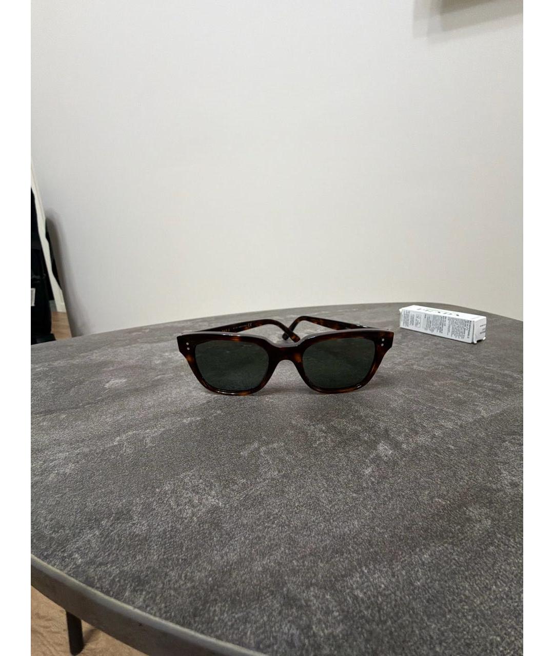 CELINE Коричневые пластиковые солнцезащитные очки, фото 5