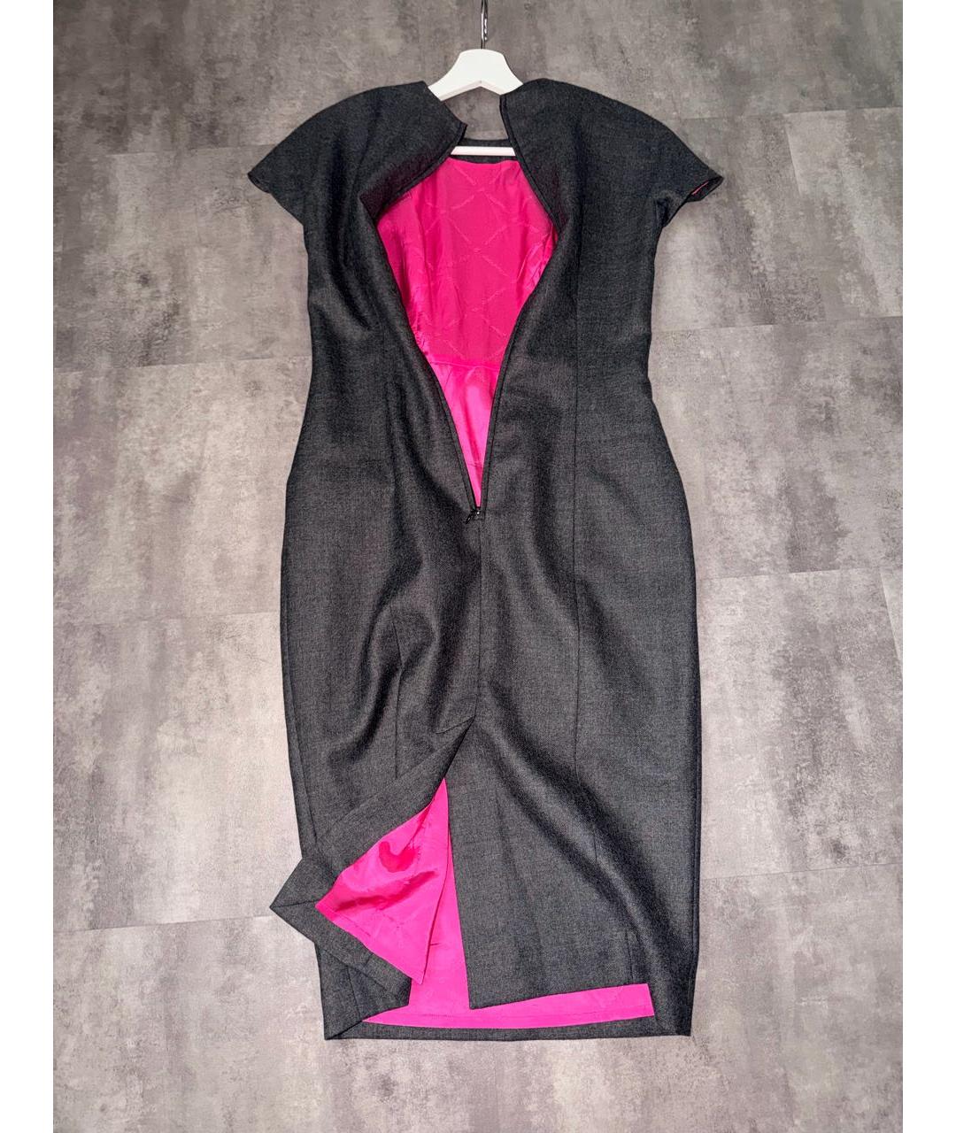 DSQUARED2 Серое шерстяное повседневное платье, фото 4