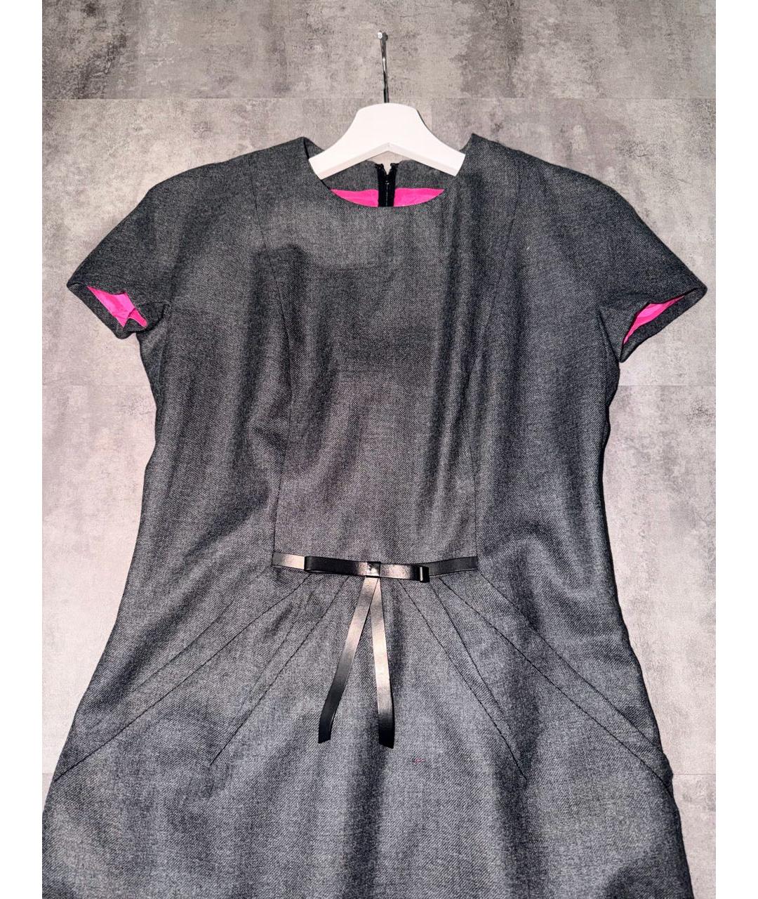 DSQUARED2 Серое шерстяное повседневное платье, фото 5